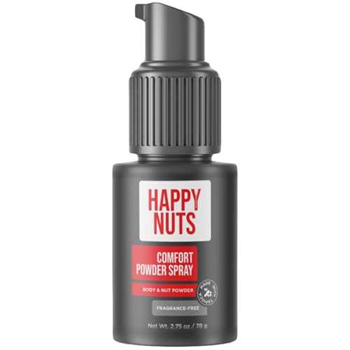 Happy Nuts Comfort Powder Spray: Anti-Chafing & Mens Deodorant, Aluminum-Free, Sweat and Odor Control for Jock Itch, Groin and Men's Private Parts (1 Pack, Fragrance-Free)