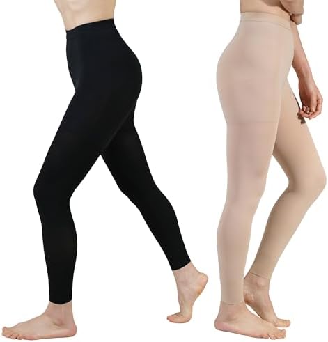 20-30mmHg Medical Compression Pantyhose, Women Compression Stockings & Leggings, Opaque Footless High Waist Opaque Compression Tights for Varicose Veins, Graduated Support Hose for Doctor