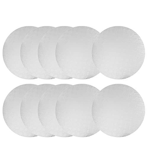 O'CREME White Wraparound Cake Pastry Round Drum Board 1/4 Inch Thick, 9 Inch Diameter - Pack of 10