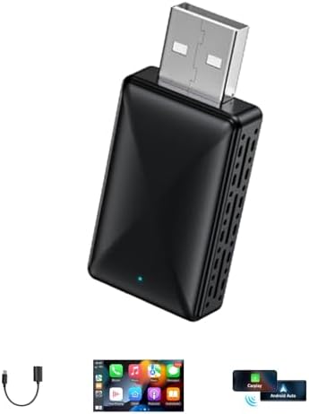 Mini Wireless Carplay Adapter 2025, Easy to Set Up and Upgrade Wired CarPlay&Android Auto to Wireless, Connects Quickly, Portable Mini Car Play Dongle, Fit for Cars with Built-in CarPlay
