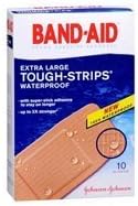 Band-Aid Band-Aid Tough-Strips 100% Waterproof Adhesive Bandages Extra Large, 10 each (Pack of 3) by Band-Aid