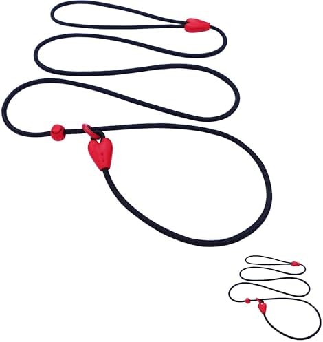 2 Pack Slip Leads for Dogs 6FT Slip Leash for Dogs Dog Lead Strong Nylon Dog Training Leash No Pull Rope Dog Leash Dog Leashes for Small Medium Dogs(Black+Black)