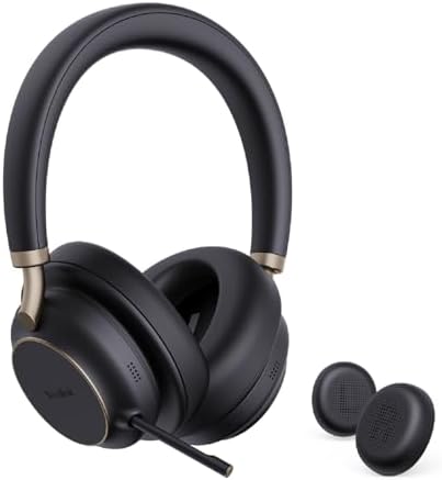 Yealink BH76 Plus Bluetooth Headset, Wireless Headset with Microphone for PC,Active Noise Cancelling, Retractable Hidden Mic Arm, Compatible with PC Mac, Works with Teams (Certified), USB-A
