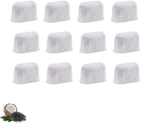 12 NISPIRA Replacement Activated Charcoal Water Filters for Cuisinart Coffee Machines, Compared to Cuisinart DCC-RWF
