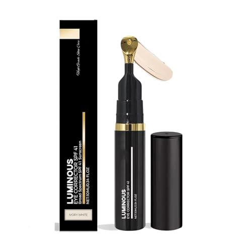 Luminous Eye Corrector SPF 41, Under Eye Color Corrector for Dark Circles, Anti-Aging Tinted Eye Cream, Hydrating Eye Serum with Peach Undertone (Ivory White 1PCS)