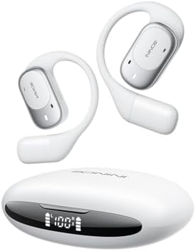 Open Ear Headphones Wireless Bluetooth 5.3 Earbuds, 40H Playtime with Digital Display, HiFi Stereo, ENC Clear Calls, Lightweight & IPX5 Waterproof Sports Earphones for Running & Workouts