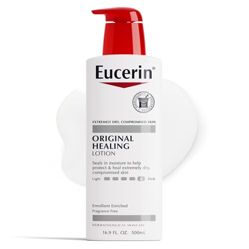 Eucerin Original Healing Rich Body Lotion for Extremely Dry, Compromised Skin, Emollient Enriched Body Moisturizer, 16.9 Fl Oz Bottle