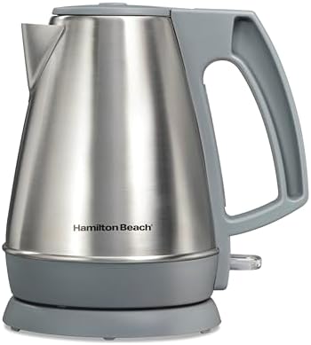 Hamilton Beach 1 Liter Electric Kettle, Water Boiler & Heater, Fast 1500 Watts, BPA Free Interior, Cordless Serving, Auto-Shutoff and Boil-Dry Protection, Cord Wrap, Stainless Steel (41065)