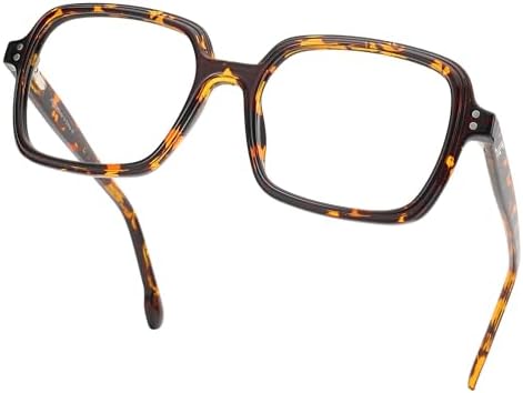 Blue Light Blocking Glasses for Women and Men, Oversized Frame Computer Gaming Glasses Anti Glare & UV RF6215