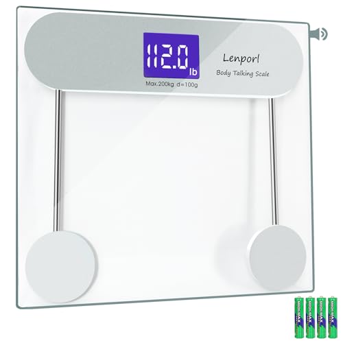 Talking Scales for Body Weight with Pure North American Male Voice,Highly Accurate Talking Bathroom Weight Scale with Large LCD Screen,Talking Scales for Visually Impaired and Seniors, 440Ibs