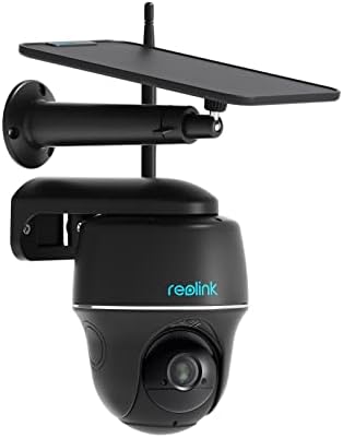 REOLINK 4MP 2K Security Cameras Wireless Outdoor, Pan Tilt Battery Solar Cam with 2.4/5GHz Dual-Band WiFi, Smart Detection, 2-Way Talk, No Hub Needed, Argus PT + Solar Panel (Black) (Renewed)