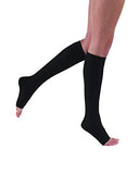 JOBST Relief Knee High Graduated Compression Socks 20-30mmHg - Comfortable Unisex Design - Open Toe, Black, Large