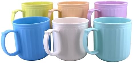 AOYITE 13 oz Coffee Mugs set of 6 - Unbreakable Plastic Mug in Light Color - BPA Free Reusable Microwave Safe Drinking Cups for Coffee,Tea,Cocoa,Milk,Cappuccino, Mocha (Thick Wall)