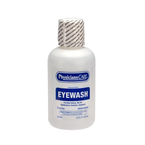 PhysiciansCare Eye Wash Solution, Sterile Isotonic Buffered Solution for Flushing & Irrigating Eyes, 16-oz Bottle