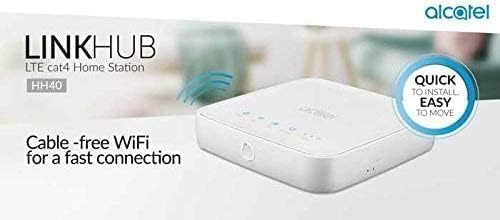 Router Alcatel Link Hub 4G LTE Unlocked Worldwide HH41NH Multibam 150 Mbps Wi-Fi (4G LTE Canada Latin Caribbean Euro Asia Africa) + RJ45 Up to 32 Users w/ 2 Antennas