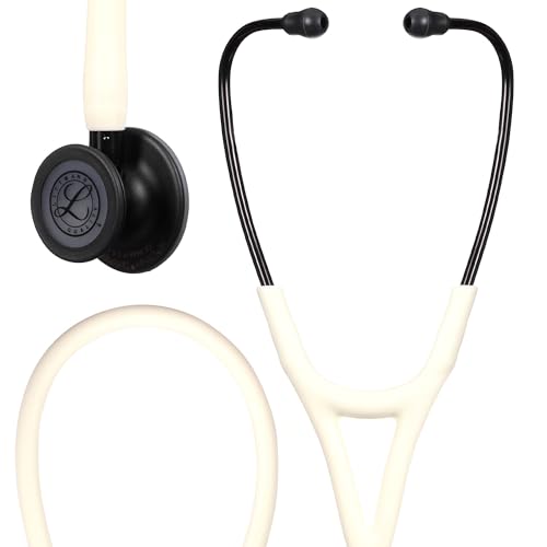 3M Littmann Cardiology IV Diagnostic Stethoscope, 6186C, More Than 2X as Loud*, Weighs Less**, 27" Alabaster Satin-Finish Tube for Added Comfort, Flexibility and Cleanability, Black-Finish Chestpiece