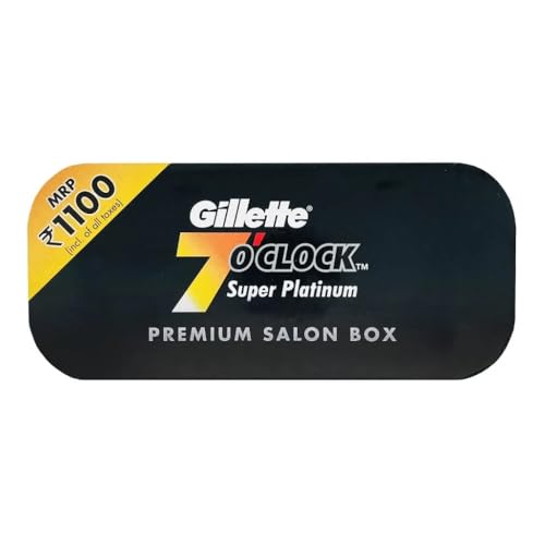 100 7 O'clock Super Platinum Double Edge Safety Razor Blades (20x5) - AKA 7'Oclock Black - Premium Blades on Display Card