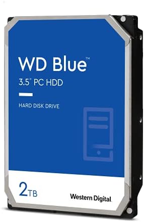 Western Digital 2TB WD Blue PC Hard Drive - 7200 RPM Class, SATA 6 Gb/s, 256 MB Cache, 3.5" - WD20EZBX (Renewed)
