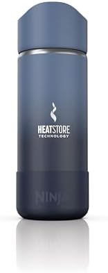 Ninja, Travel Mug, Sip Perfect 16oz, Brings Hot Drinks to Sippable Temperature in Minutes, Stainless Steel, Leak Proof, Dishwasher Safe, Metal Insulated Tumbler, Navy, DW1603NV