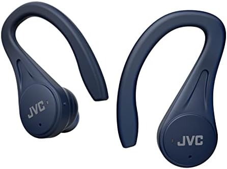 JVC Sport True Wireless Earbuds Headphones, Lightweight and Compact, Long Battery Life (up to 30 Hours), Sound with Neodymium Magnet Driver, Water Resistance (IPX5) - HAEC25TA (Blue)