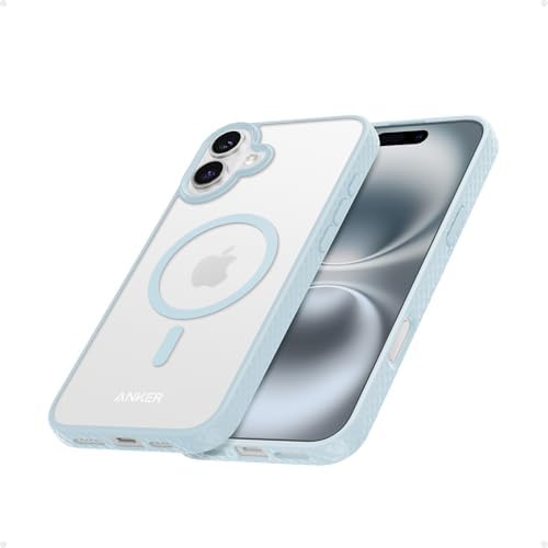 Anker MagGo Matte Magnetic Phone Case for iPhone 16 Plus, Ultra-Slim, Scratch-Resistant, and Durable Protective Cover, iPhone Case Compatible with MagSafe, Matte Case Only for iPhone 16 Plus (Blue)