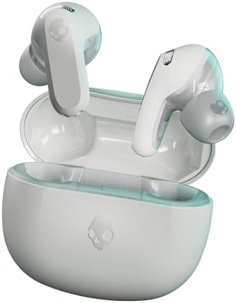 Skullcandy Rail ANC in-Ear Noise Cancelling Wireless Earbuds, 27 Hr Battery, Microphone, Works with iPhone Android and Bluetooth Devices - Bone