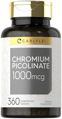 Carlyle Ultra Chromium Picolinate 1000mcg | 360 Tablets | Vegetarian, Non-GMO, Gluten Free