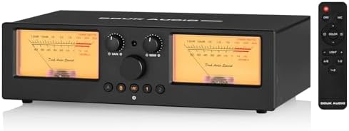 Douk Audio VU3 PRO Dual Analog VU Meter, 2-Way Amplifier Switch, Speaker Selector, Amp Audio Switcher Box 2-IN-2-OUT with DB Panel Display