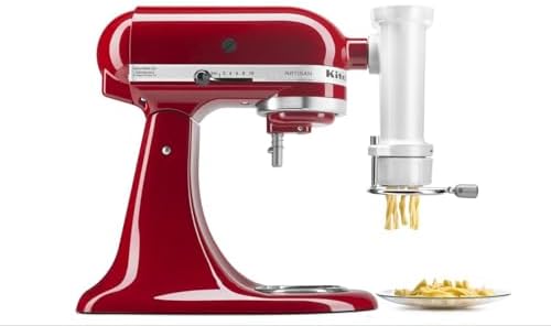 KitchenAid KSMPEXTA Gourmet Pasta Press Attachment with 6 Interchangeable Pasta Plates, White