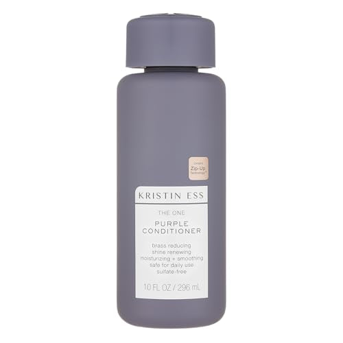 Kristin Ess Hair The One Purple Conditioner for Toning + Moisturizing Blonde Hair - Neutralizes Brass + Yellow Tones - Sulfate, Silicone and Paraben Free, Color + Keratin Safe, 10 fl. oz.