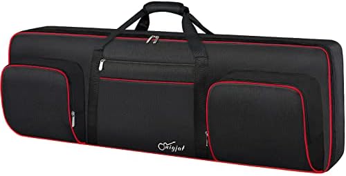 SNIGJAT 76 Key Keyboard Case Soft (Interior: 48.4"x 18"x6.1"), Padded Piano Case with Handle and Adjustable Shoulder Straps, Keyboard Gig Bag with 3 Pockets for Instrument Parts and Accessories