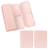 FYY Daily Pill Organizer [Folding Design],2 Pcs 7 Compartments Portable Travel Pill Case Box for Purse Pocket to Hold Vitamins,Cod Liver Oil,Supplements and Medication-Pink