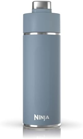 Ninja Thirsti Water Bottle and Flask 700 ML With Leak-Proof Lid, Designed For Carbonated, Hot & Cold Drinks, Ideal For Travel & Sports, Triple Insulated, Stainless Steel Bottle, Blue, DW2401EUUKBL