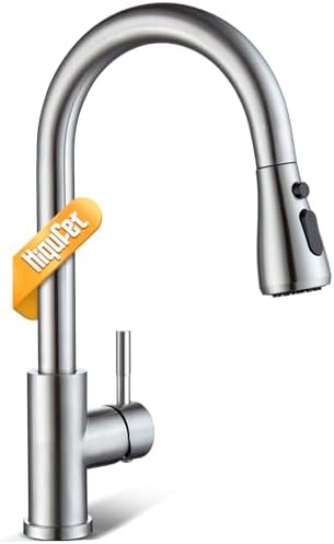 Kitchen Faucet with Pull Down Sprayer, Brushed Nickel High Arc Single Handle Kitchen Sink Faucet, Stainless Steel Modern Faucets, llaves para fregaderos de cocina
