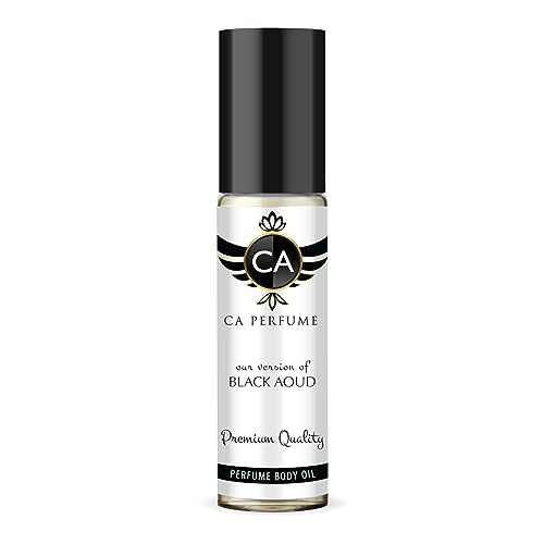 CA Perfume Impression of Black Aoud For Women & Men Replica Fragrance Body Oil Dupes Alcohol-Free Essential Aromatherapy Sample Travel Size Concentrated Long Lasting Attar Roll-On 0.3 Fl Oz/10ml