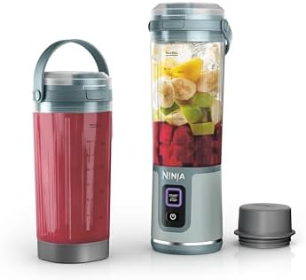 Ninja Blast Portable Blender & Accessories, Cordless, 18oz. Vessel, Personal Blender for Shakes & Smoothies, Leakproof Lid & Sip Spout, USB-C Cord, Dishwasher Safe Parts, BPA Free, Soft Sage, CL155ASG