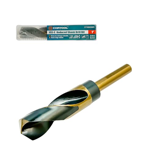 5/8 Inch Drill Bit | Reduced Shank High Speed Steel | 5/8 Drill Bit for Metal and Steel | HSS M2 Black & Gold Drill Bit with 1/2" Shank