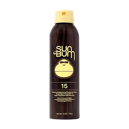 Sun Bum Original SPF 15 Sunscreen Spray |Vegan and Hawaii 104 Act Compliant (Octinoxate & Oxybenzone Free) Broad Spectrum Moisturizing UVA/UVB Sunscreen with Vitamin E | 6 oz