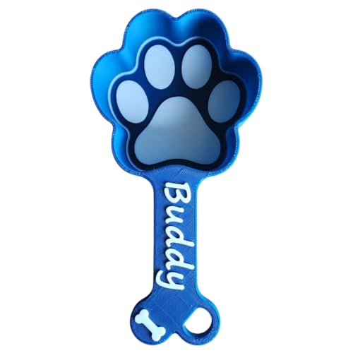 Personalized Dog Food Scoop, Paw Print Pet Food Measuring Cup with Name, Kibble Scoop (8 oz - 1 cup)