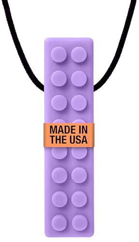 ARK Brick Stick, Chew Necklaces for Sensory Kids and Adults, Oral and Hand Fidget for Autism, ADHD, SPD, Anxiety, Medical-Grade 2-Textured Chew Necklace, XXT, Very Firm, Lavender