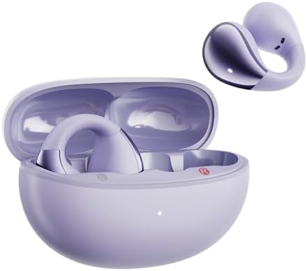 QCY Crossky C30 Open Ear Headphones Wireless Bluetooth, Clip-On Earbuds with 4 ENC Noise Cancelling Mic, Stable Fit, Dual Connection, EQ Customized, Sports Earphones for Workout/Running