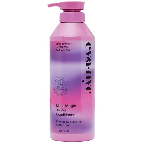 Eva NYC Mane Magic 10-in-1 Hair Conditioner, Sulfate-Free for Soft, Smooth, Strengthened Locks - All Hair Types, GMO-Free, 1L
