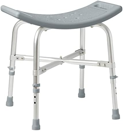 Medline Heavy Duty Shower Chair Bath Bench Without Back, Bariatric Bath Chair Supports Up to 550 Lbs
