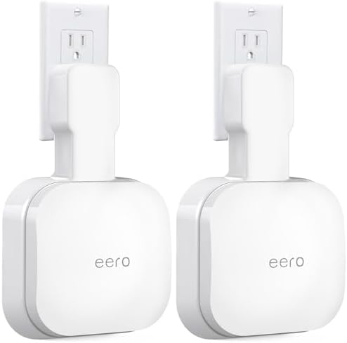 Wall Mount Holder for eero Pro 6e/Pro 6, No Messy Wires, Space Saving, Outlet Wall Stand Bracket Compatible with eero Pro 6e/Pro 6 Mesh Wi-Fi System Extender Router (2 Pack)