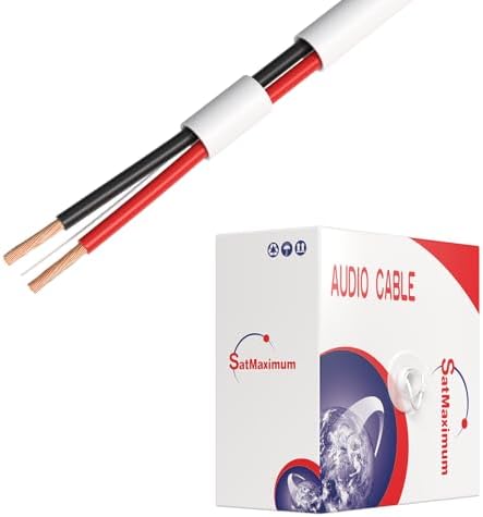 Cables Direct Online 500 feet Speaker Wire 16 Gauge CL2 Rated Indoor Low Voltage Copper Clad Aluminum (CCA) 2 Conductors Cable with Easy Pull Box – Perfect for in-Wall Installation – 16/2