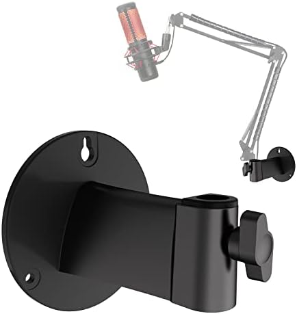 Wall Mount Boom Arm - Wall Mount Microphone Holder for Stand, Vertical Surface Mount and Freely Swiveling Metal Wall Mount Clip Suitable for Saves the Desk Space, Mic Stand Accessories by YOUSHARES