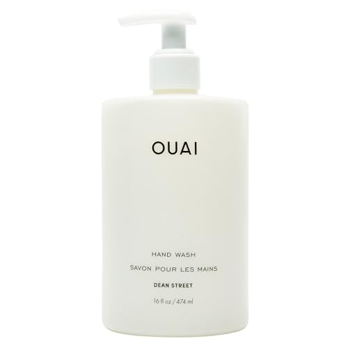 OUAI Hand Wash - Liquid Hand Soap with Jojoba, Avocado, & Rose Hip Oil for Replenished Skin - Gentle Exfoliating Bathroom + Kitchen Hand Soap (16 Fl Oz)