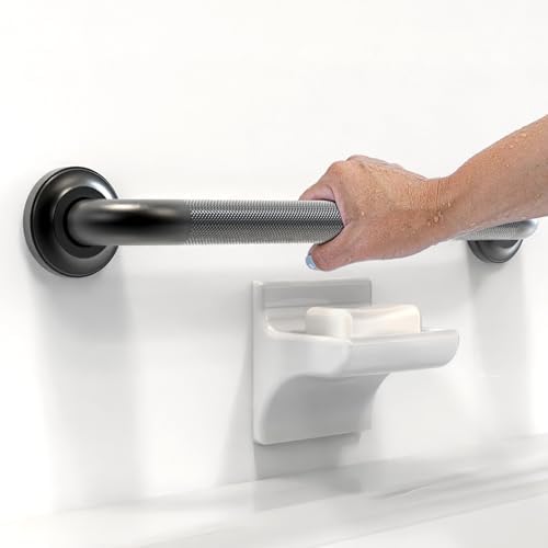 1-1/4" Knurled Grab Bar, ADA Compliant Bath Safety Shower Handrail, Bathroom Mobility Aid Handle for Seniors and Disabled, Heavy Duty 500lbs Support