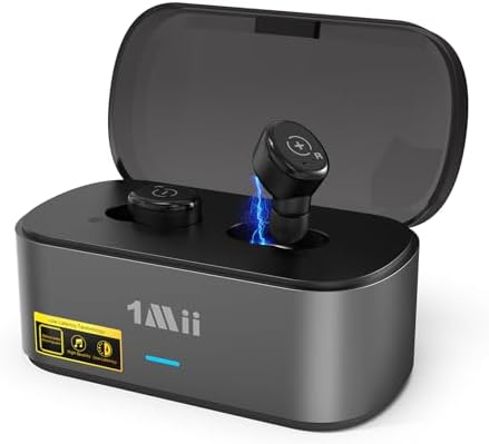 1Mii True Wireless Earbuds for TV Listening, TV Headphones Wireless for Seniors with Transmitter Charging Base, 2.4G Low Latency, Plug and Play, for Optical, AUX, RCA Ported Television