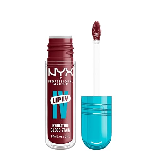 NYX PROFESSIONAL MAKEUP Lip IV Hydrating Gloss Serum, Lip Stain with 12HR Hydration - Drippin In Rose (Pink Lip Gloss)